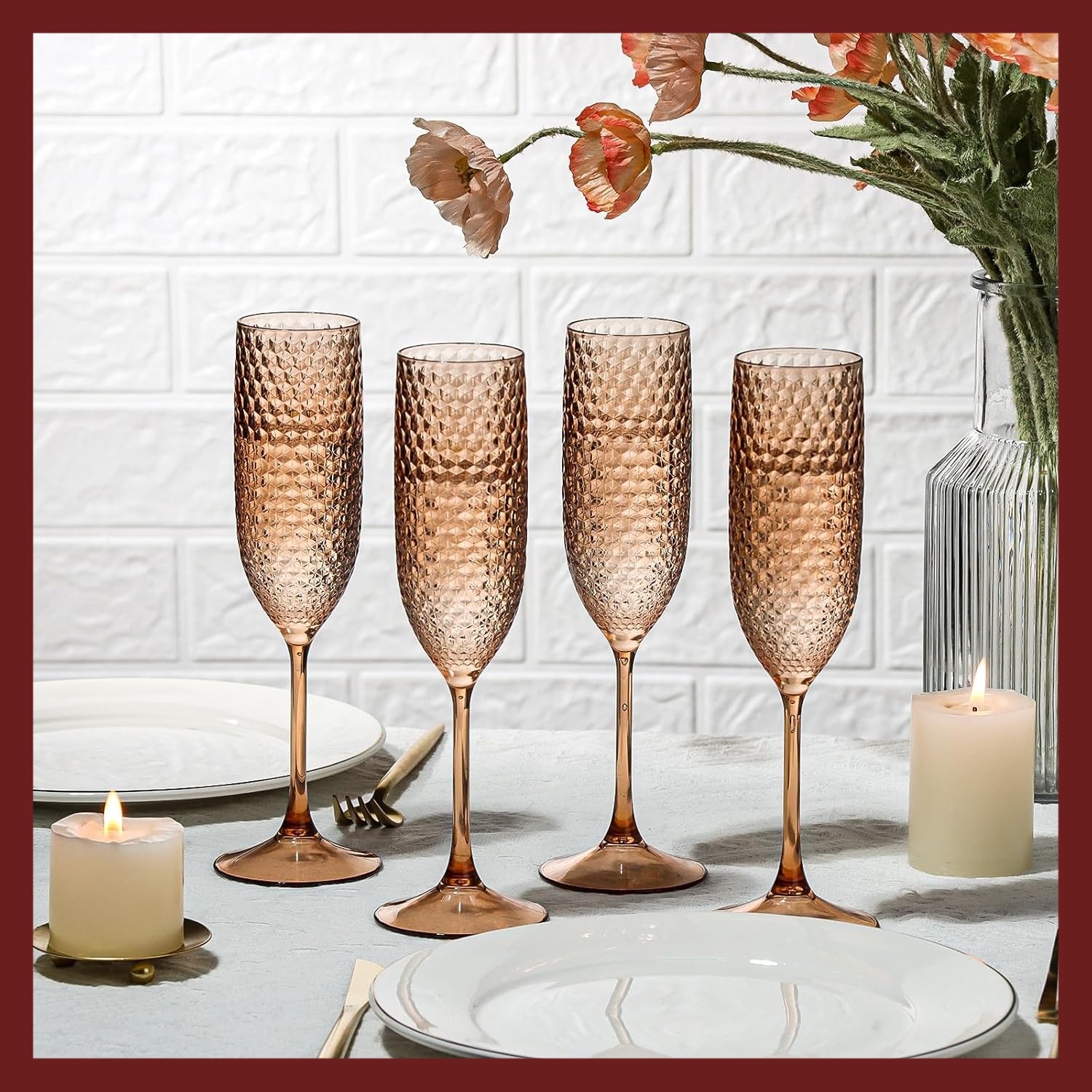 Textured Champagne Glasses