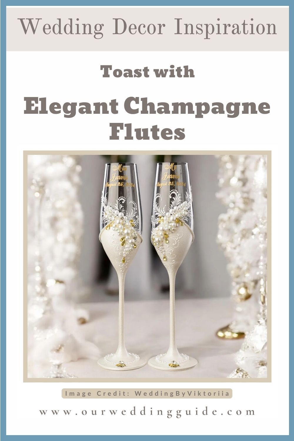 Elegant Wedding Toasting Flutes