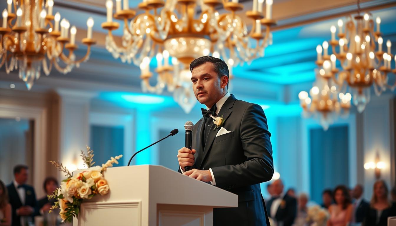 Man Giving Wedding Toast
