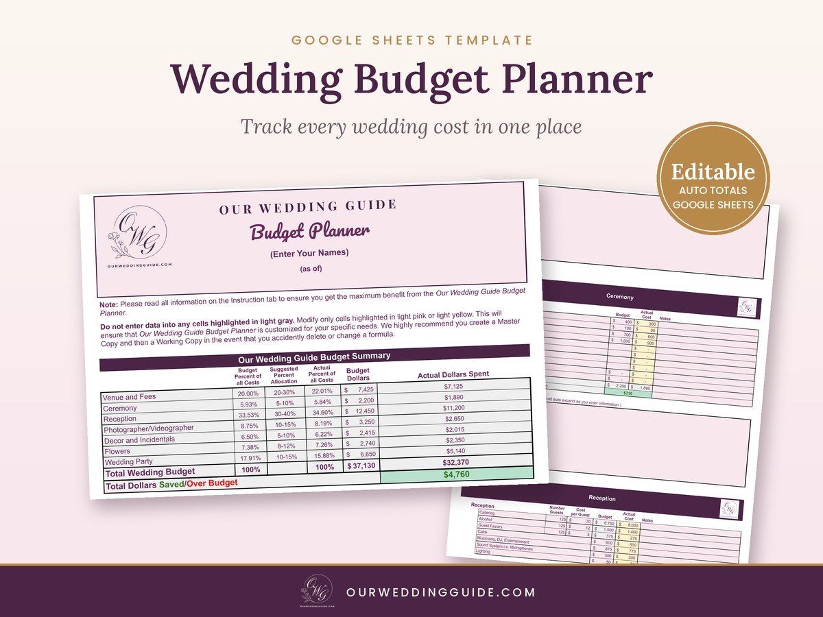 Wedding budget planner