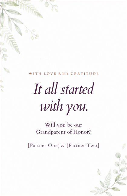 Grandparent of Honor card: It all started with you