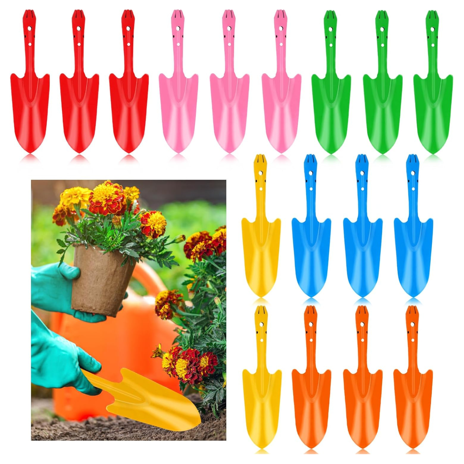 colorful metal gardening trowels bulk