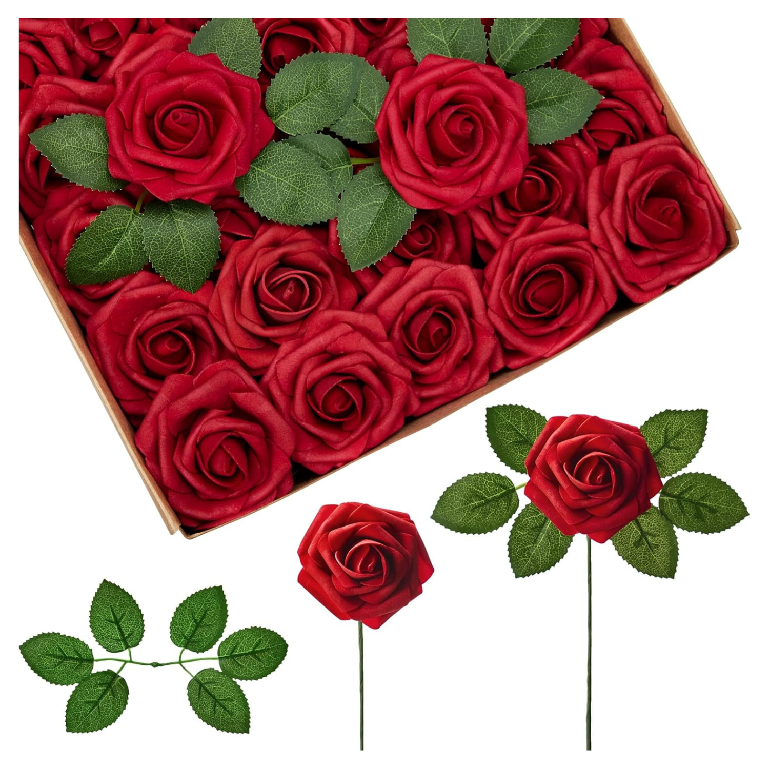 red  faux roses