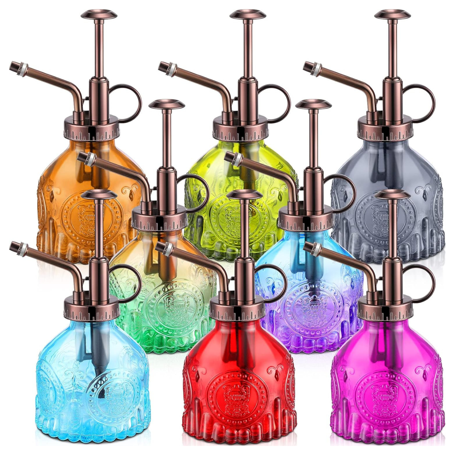 colorful glass vintage style plant sprayers bulk