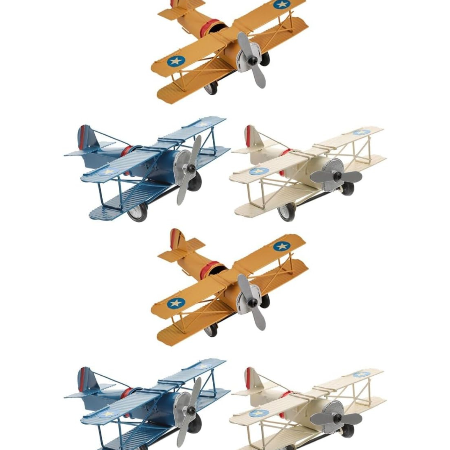 vintage metal airplanes small set of 6
