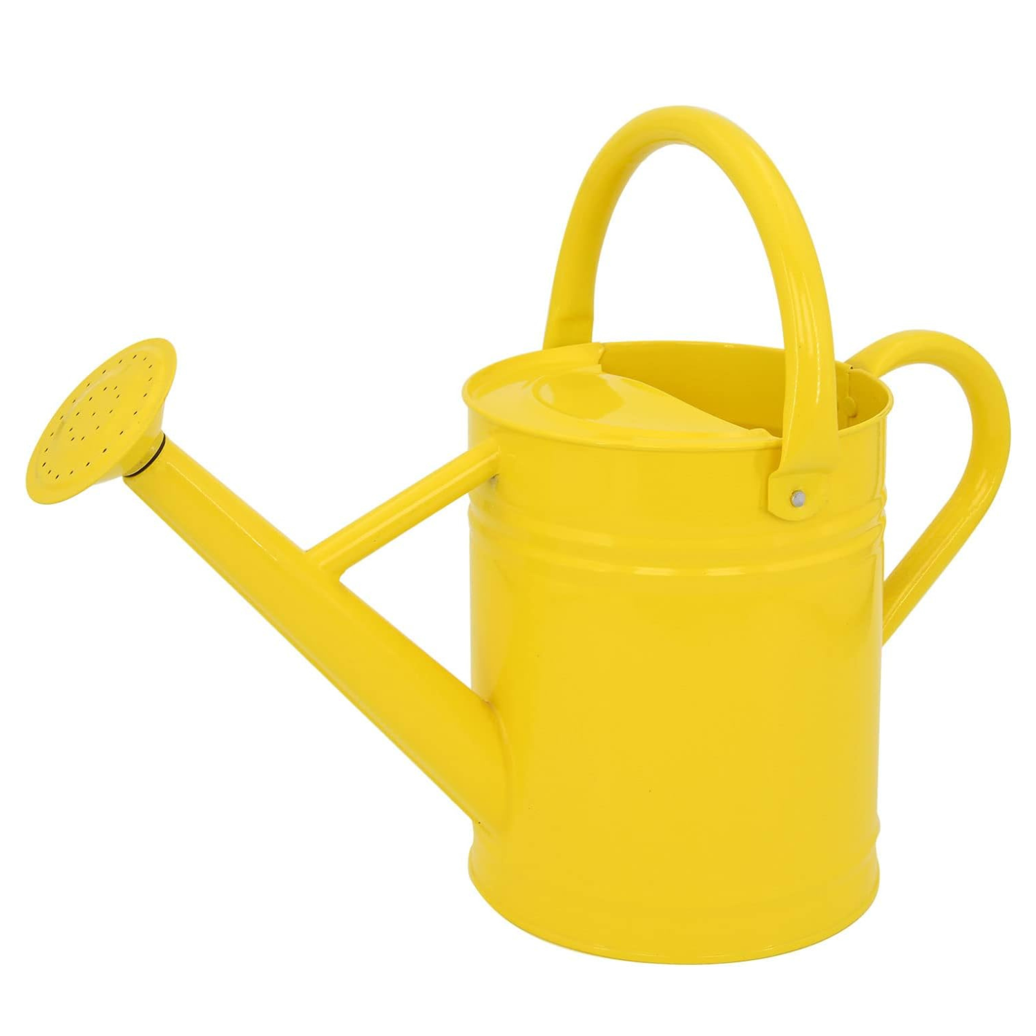 large yellow metal watering can