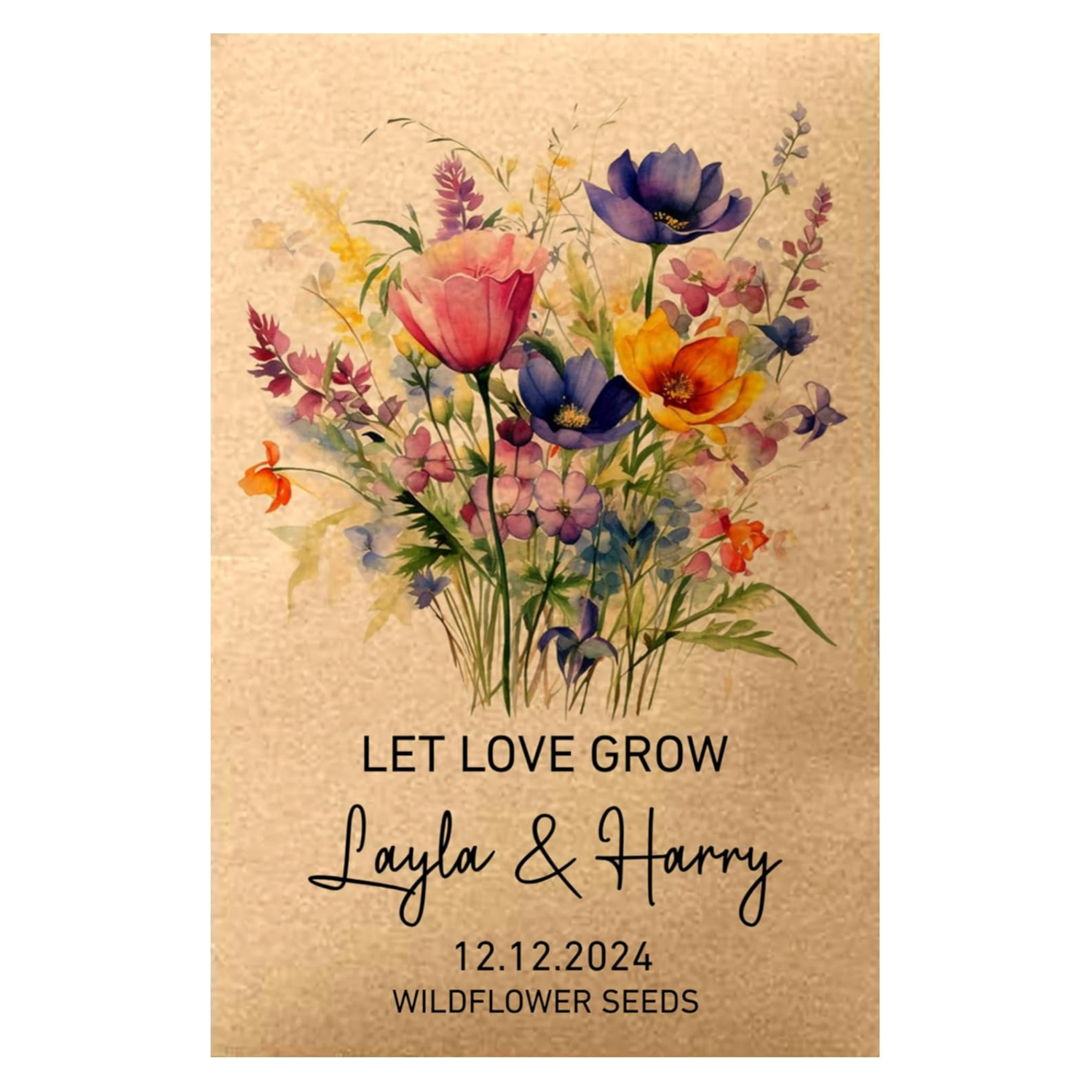 wildflower seed packet favors