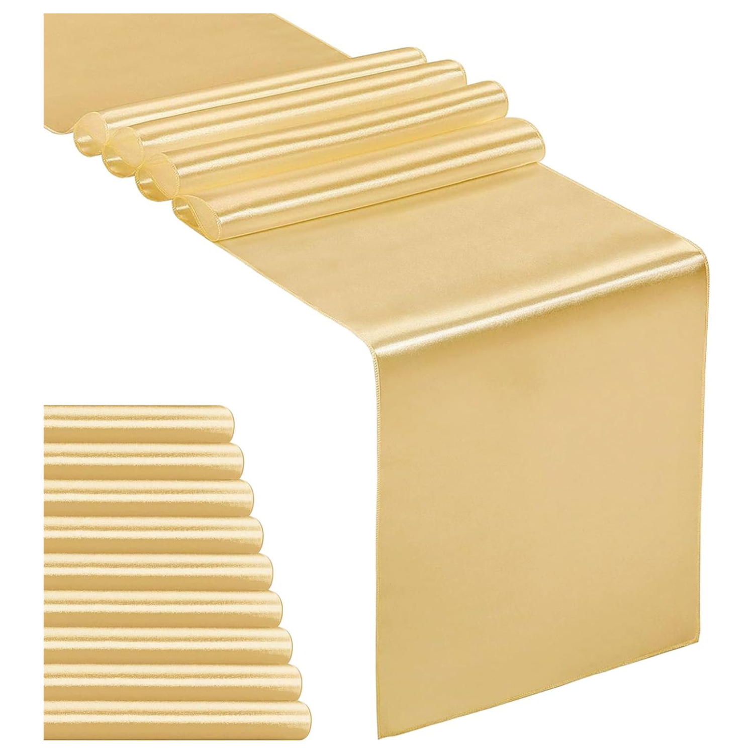 10 pack gold satin table runners