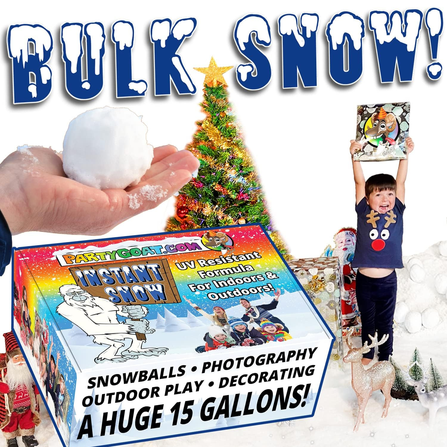 bulk realistic fake snow 15 gallons