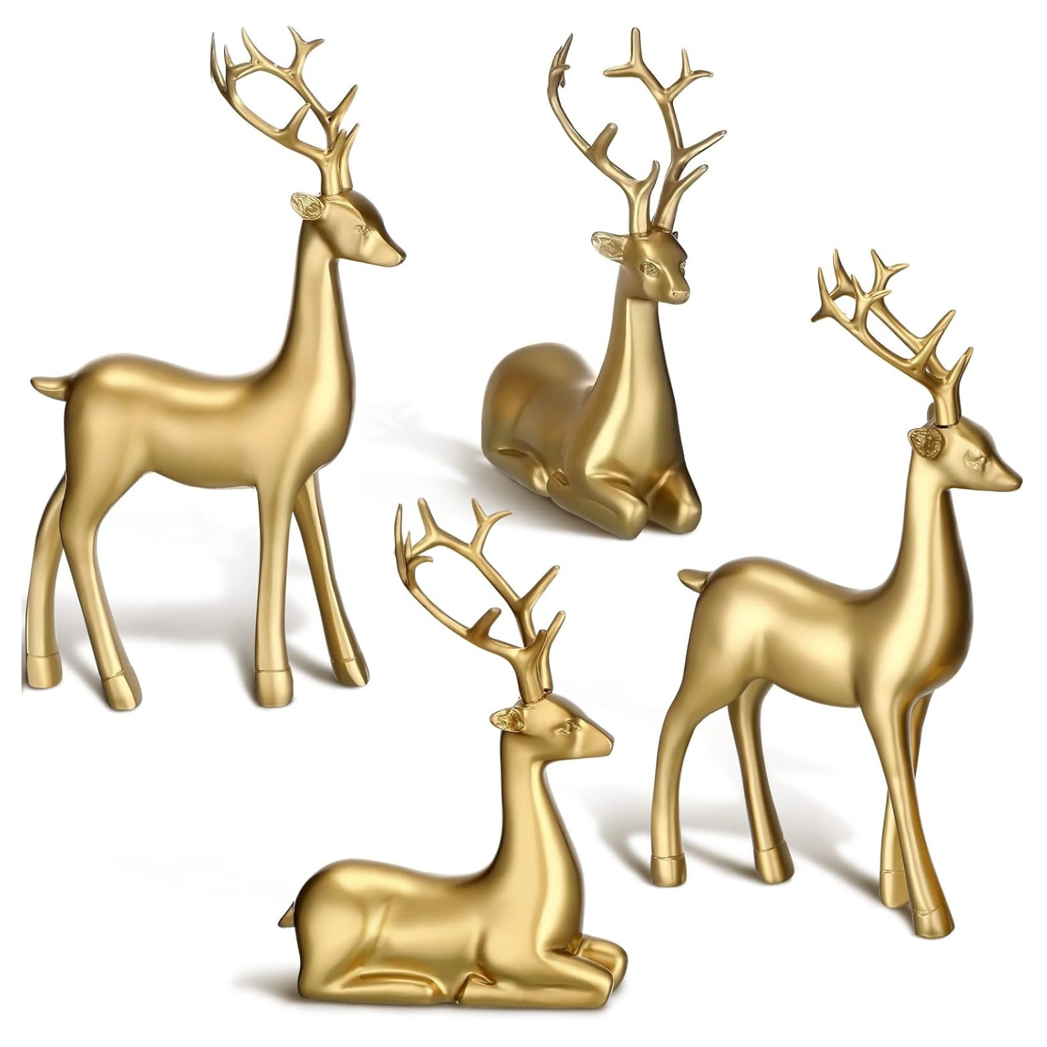 gold resin table top deer 4 pack