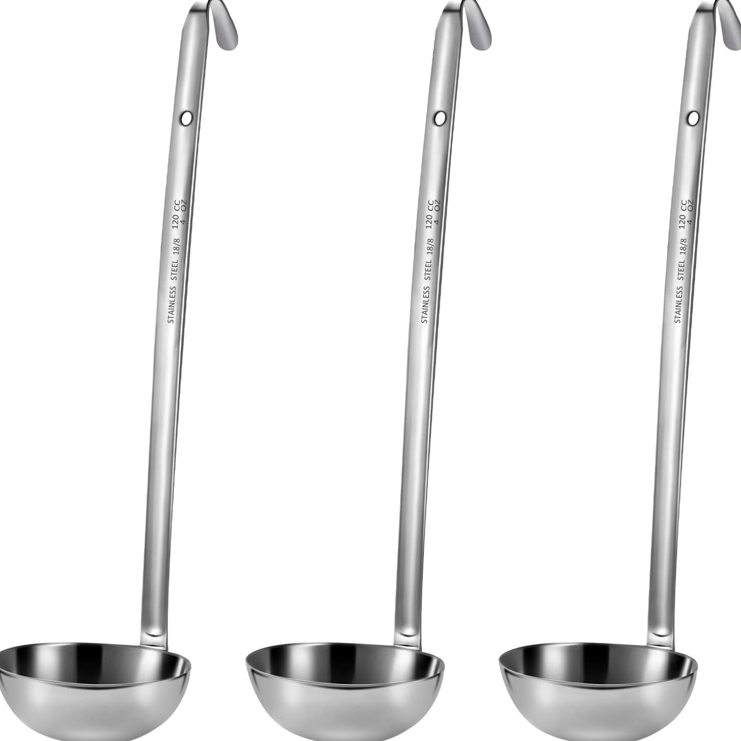 tall silver ladles for soup chaffing dishes 3 pack
