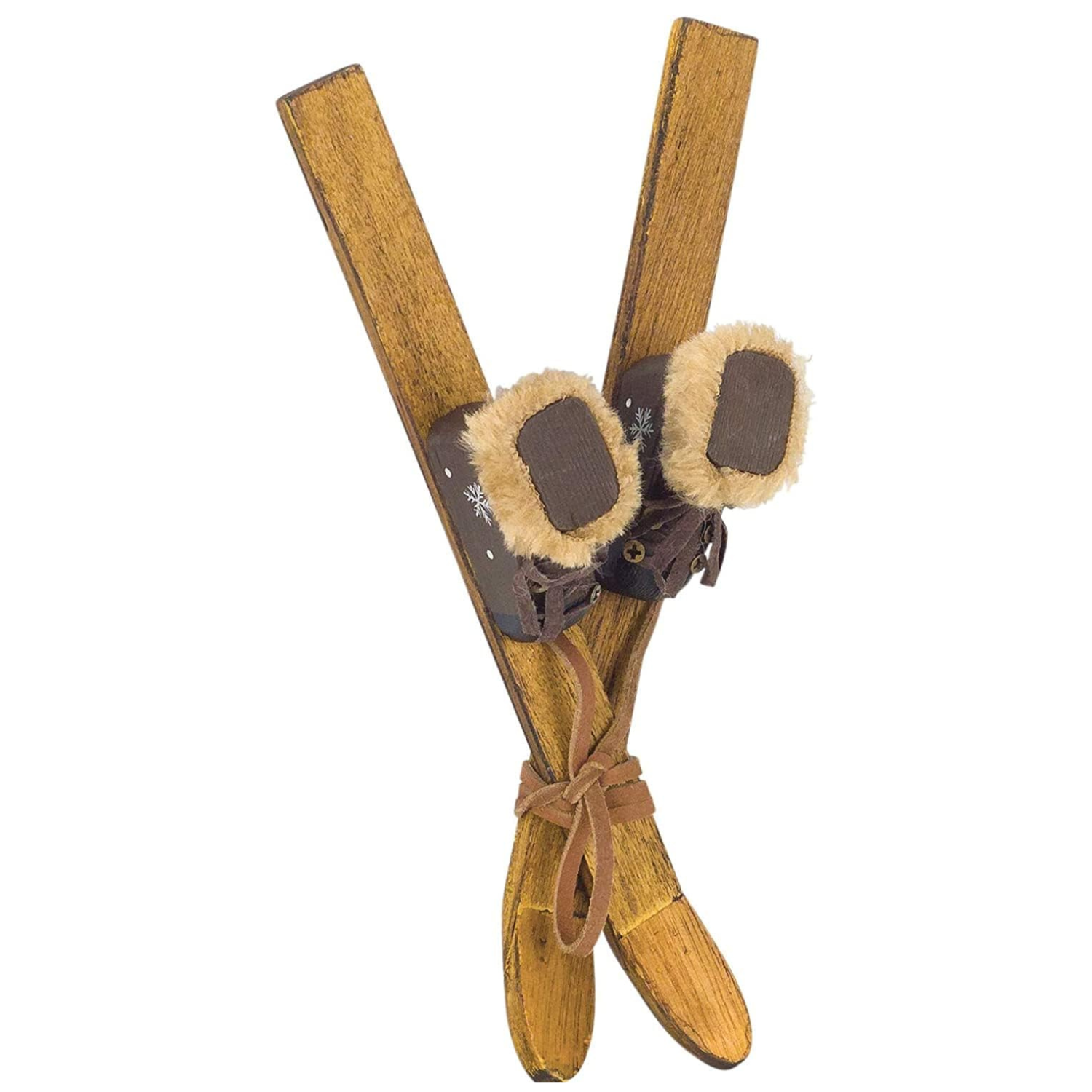 1 set 9" wooden skis table top decor