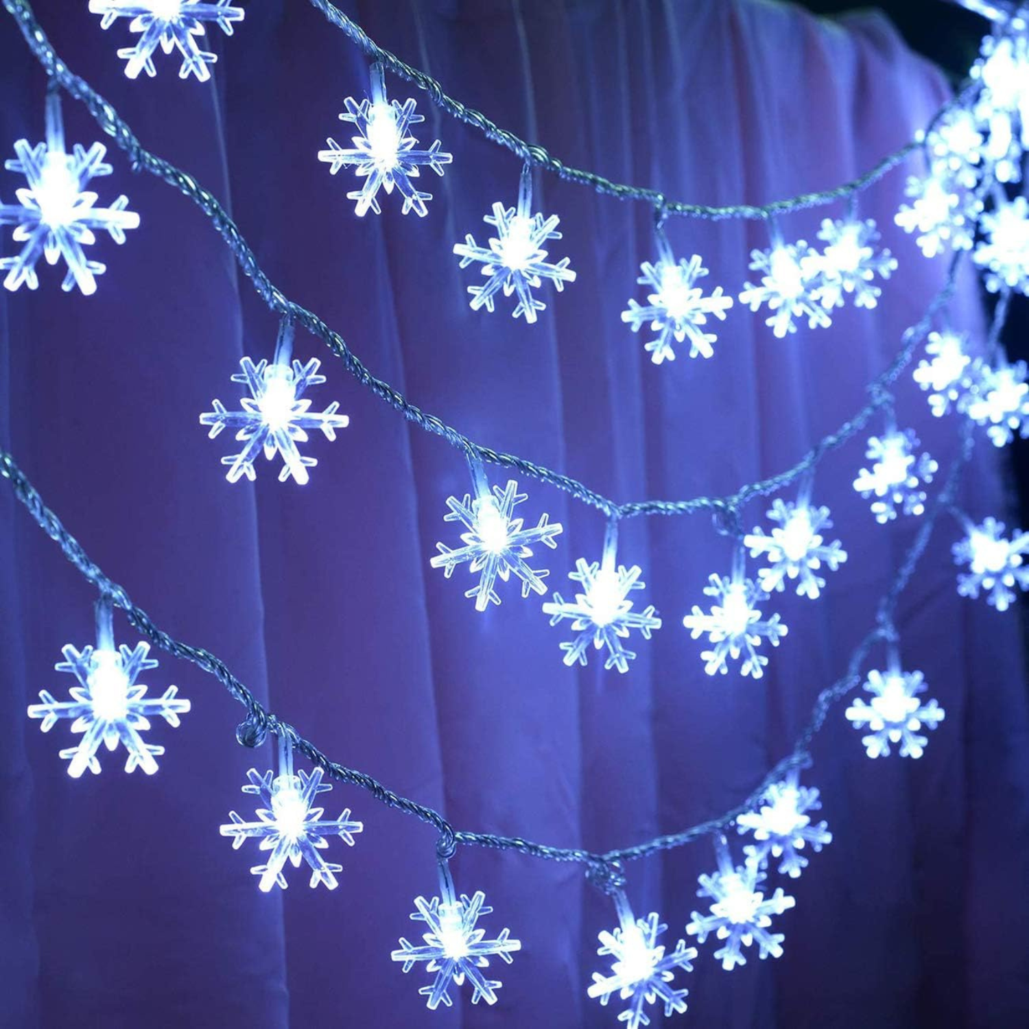 snow flake strand lights
