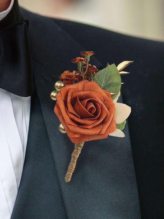 Boutonniere Wedding Decor Fall Rinlong Flowers