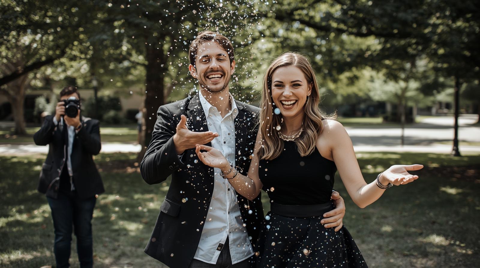 Engaged Couple Coordinated Attire