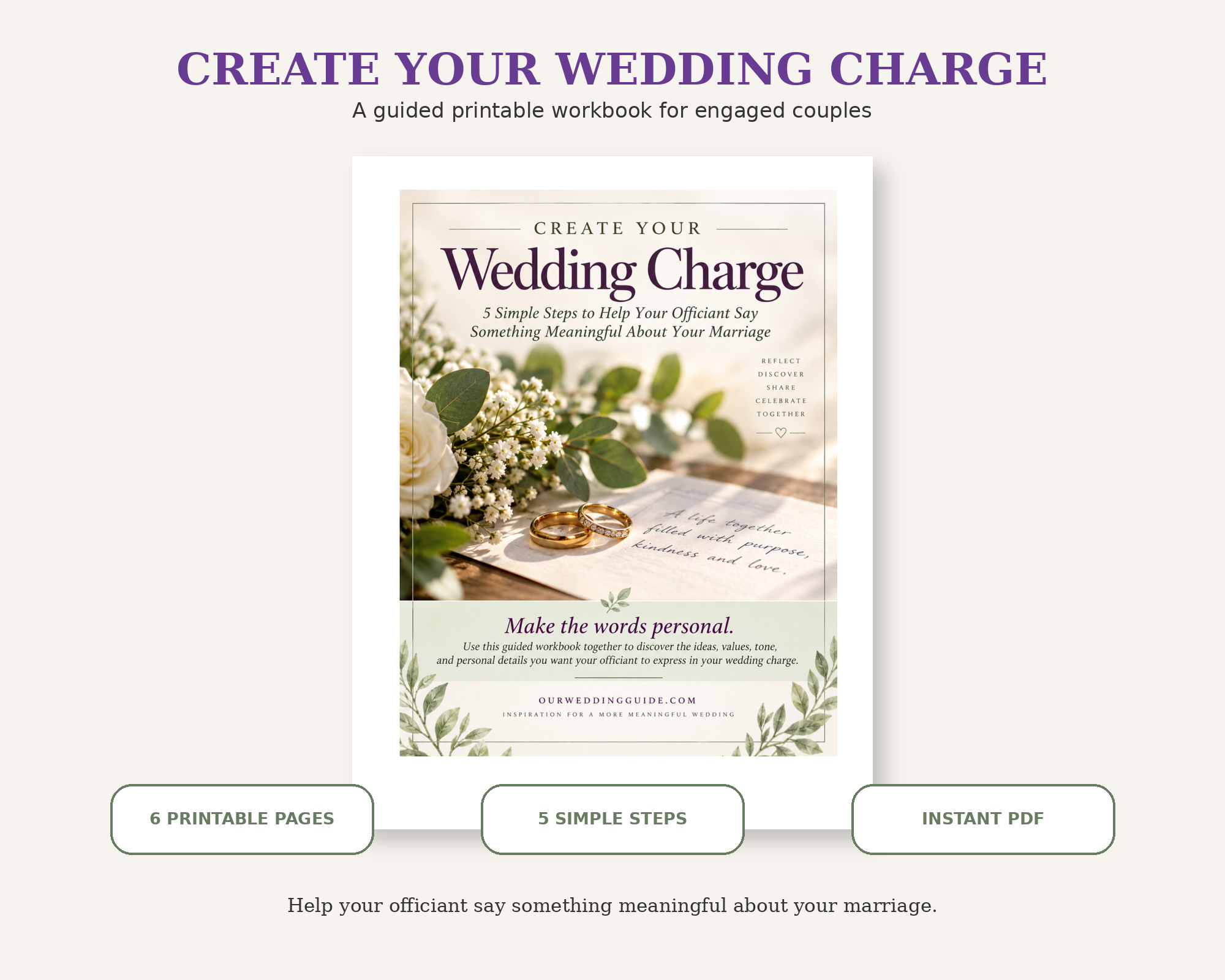 Etsy Wedding Charge Booklet Cover