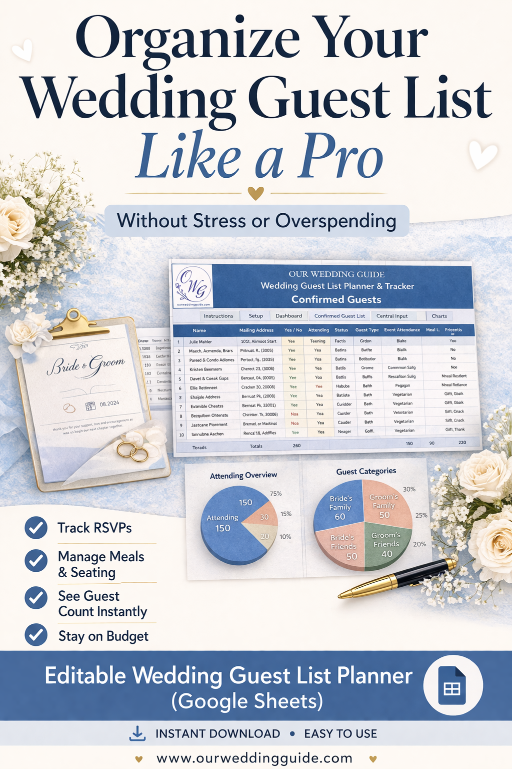 Wedding Guest List Planner and Tracker