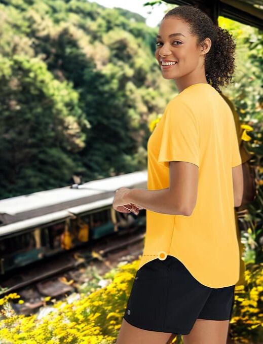 Womens Yellow V Neck Top Amazon