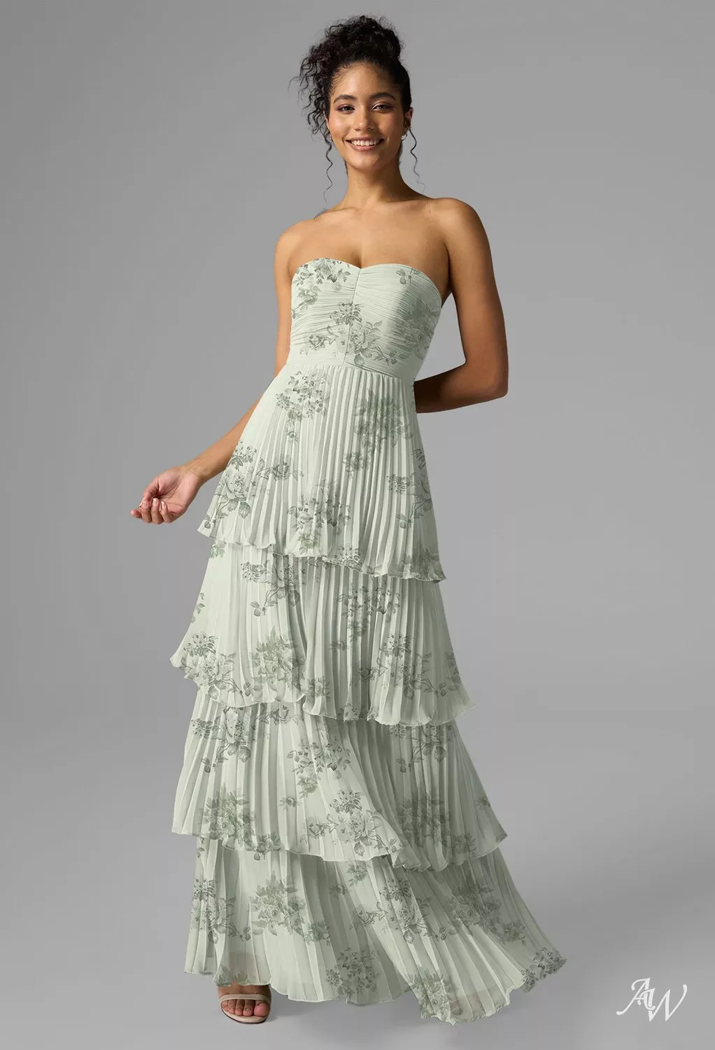 aw bridal bridesmaid bryn pistachio green floral