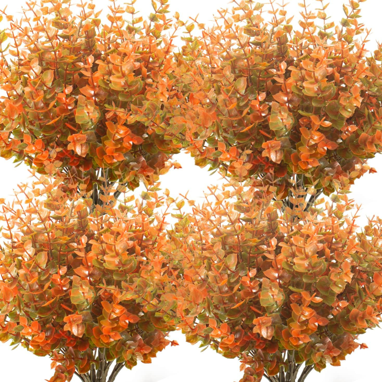 Faux Boxwood Branches Bundle Fall Colors 4 Pack