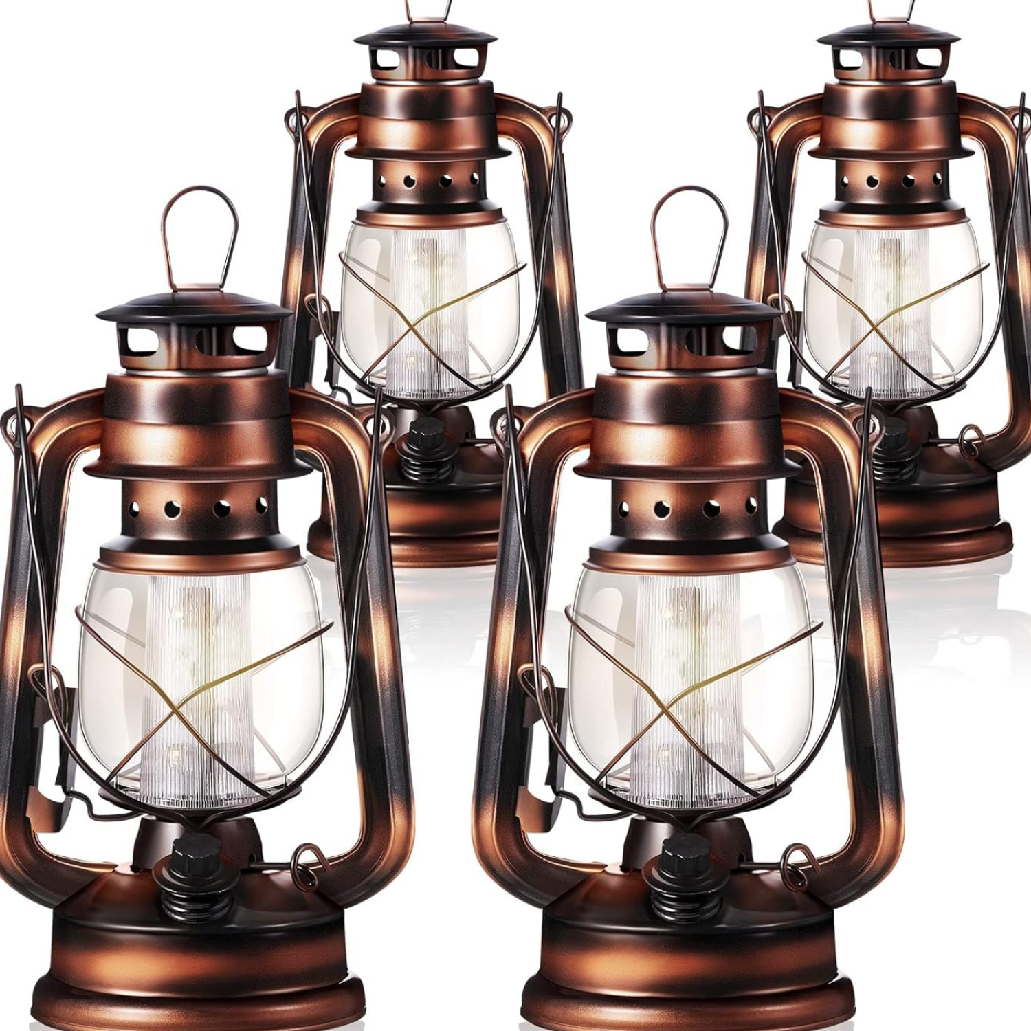 Battery Operated Vintage Style Hurricane Lamps 12 pack