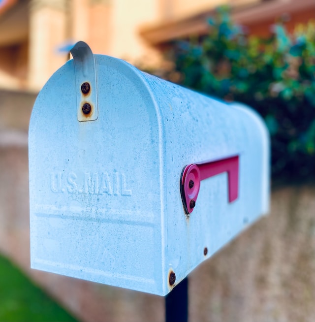 Mailbox representing sending wedding invitations and RSVP cards through the mail to guests